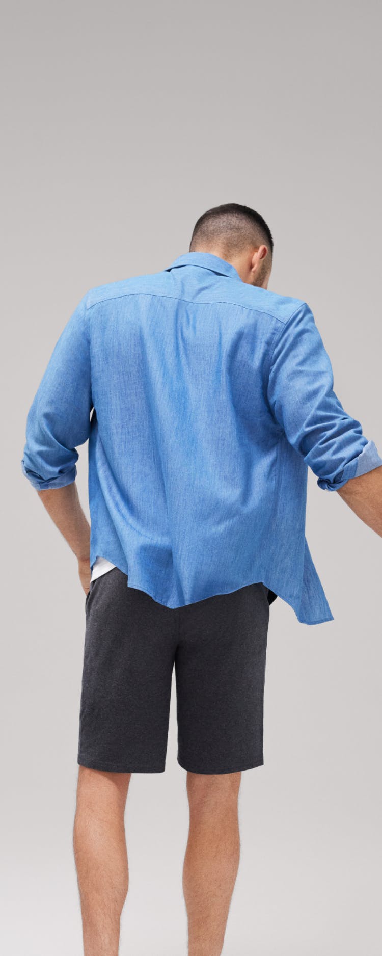 Back view of a man wearing Mack Weldon attire